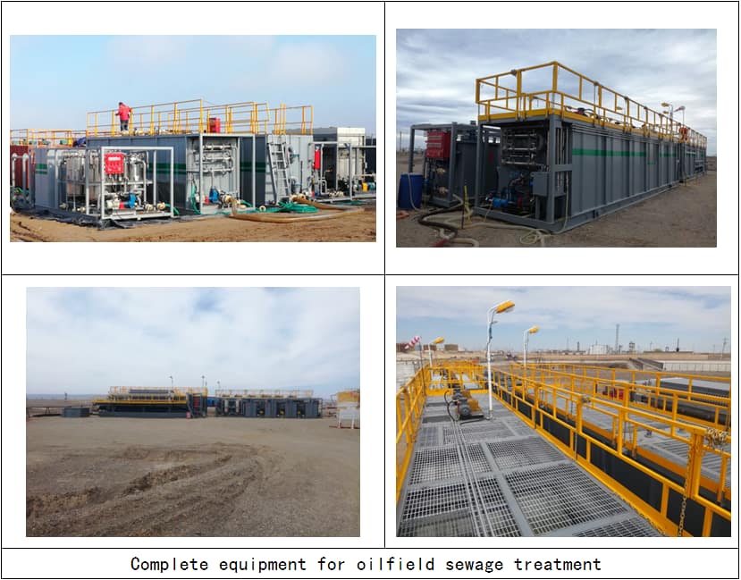 Oilfield Sewage Treatment Equipment for produced water and wastewater treatment in oilfield operations including skid-mounted produced water treatment system at active wellsite